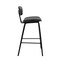 Armen Living Fox 28.5" Bar Height Black Faux Leather and Black Wood Mid-Century Modern Bar Stool LCFOBABLBL30 - alternate 3
